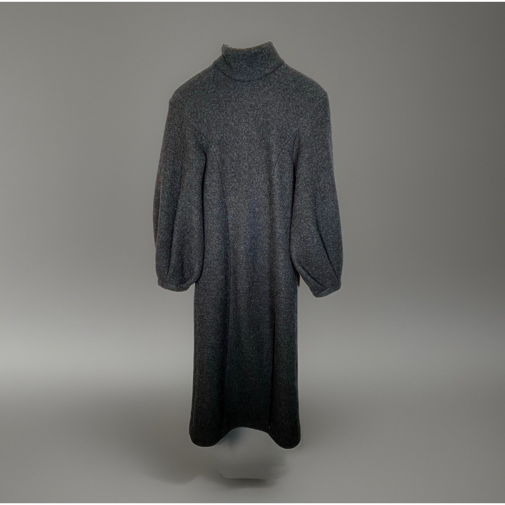 16Arlington Dress Women's Mock Neck Virgin Wool Charcoal Long Sleeve Size 6